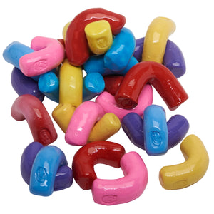 Colorful pieces intertwined on a white background.